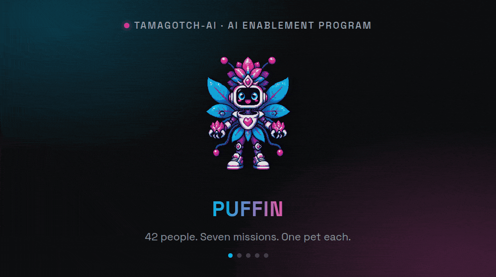 Pixel-art AI pets from Tamagotch-ai, the ChangeEngine AI enablement program